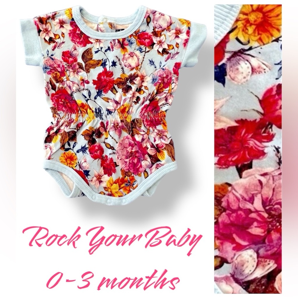 VGUC Floral Baby Romper (0-3 mos)